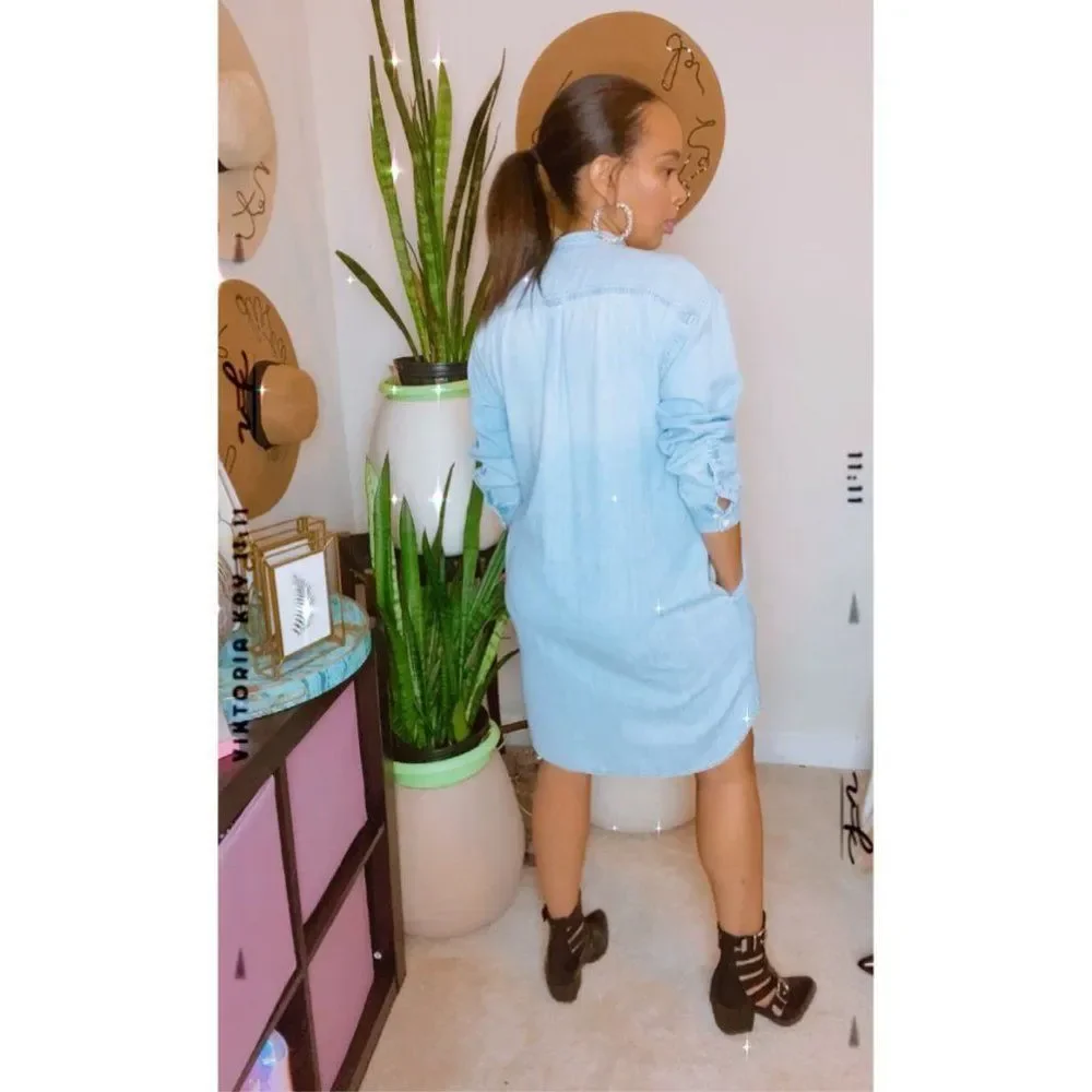 Gap Shirt Dress w/ Pockets Sz. Small - Picture 3 of 4